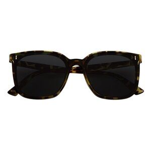 Polarized Womens Oversize Square Cat Eye Sunglasses Green Tortoise Smoke Tint